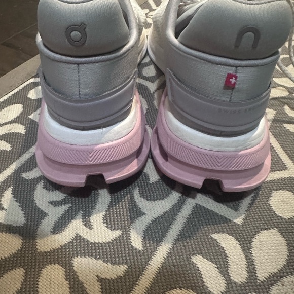 On Running Women's White and Pink Sneakers - Picture 3 of 3